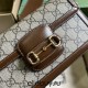 Gucci 1955 Horsebit, Brown, Monogram, Model: 752002, Size: 21.5x12.5x3cm