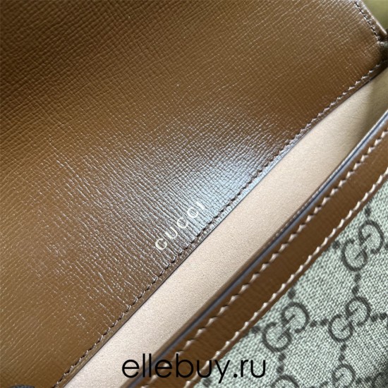 Gucci 1955 Horsebit, Brown, Monogram, Model: 752002, Size: 21.5x12.5x3cm