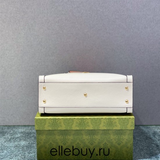 Gucci Bamboo Diana, White, Full Leather, Model: 660195, Size: 27x24x11cm