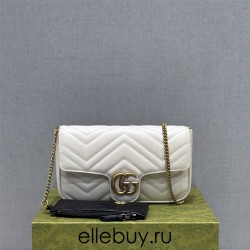 Gucci GG Marmont, White, 21cm, Model: 751526, Size: 21x12x5cm