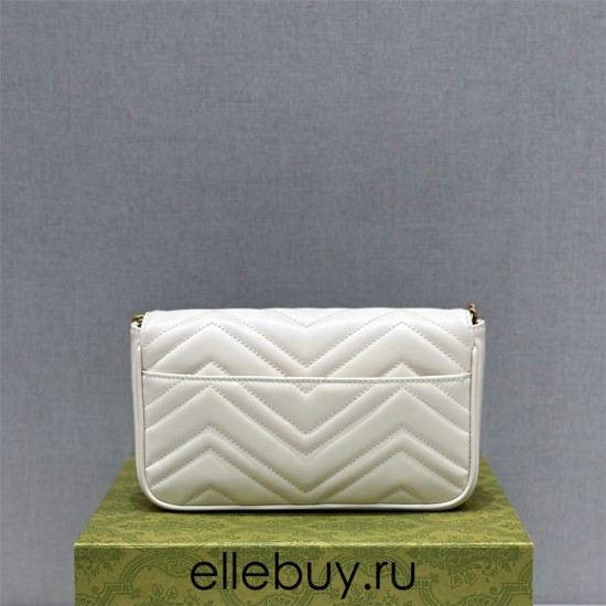 Gucci GG Marmont, White, 21cm, Model: 751526, Size: 21x12x5cm