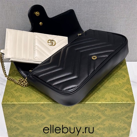 Gucci GG Marmont, Black, 21cm, Model: 751526, Size: 21x12x5cm