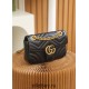 Gucci GG Marmont, 22cm, Black, Model: 446744, Size: 22x13x6cm