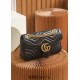 Gucci GG Marmont, 26cm, Black, Model: 443497, Size: 26x15x7cm