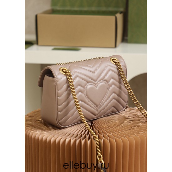 Gucci GG Marmont, 26cm, Pink, Model: 443497, Size: 26x15x7cm