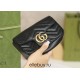 Gucci GG Marmont, 16.5cm, Black, Model: 476433, Size: 16.5x10.2x5.1cm