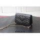 Gucci GG Marmont Mini, 18cm, Black, Model: 488426, Size: 18x10.5x4.5cm