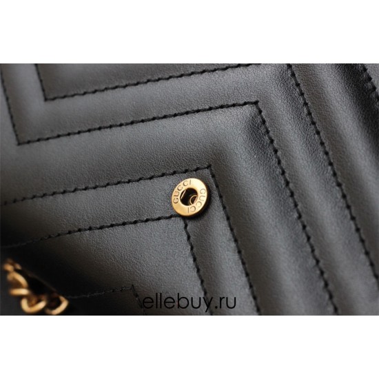 Gucci GG Marmont Mini, 20cm, Black, Model: 474575, Size: 20x13x6cm