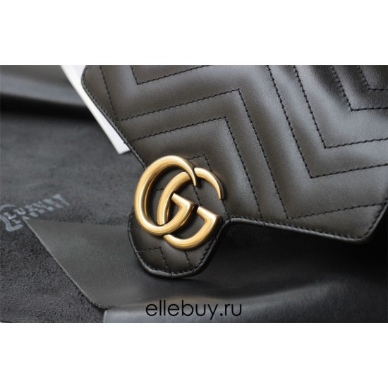 Gucci GG Marmont Mini, 20cm, Black, Model: 474575, Size: 20x13x6cm