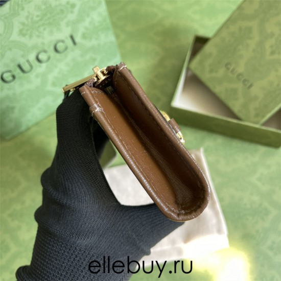 Gucci 1955 Horsebit Wallet, Brown, Monogram, Model: 644459, Size: 11x9x2.5cm