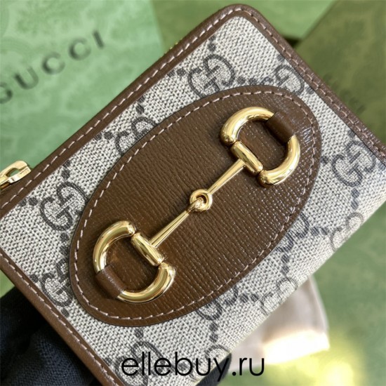 Gucci 1955 Horsebit Wallet, Brown, Monogram, Model: 644459, Size: 11x9x2.5cm