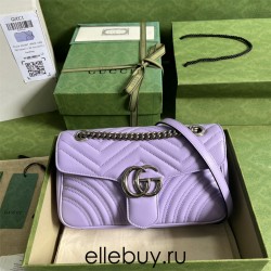 Gucci GG Marmont, Purple, 26cm, Model: 443497, Size: 26x15x7cm