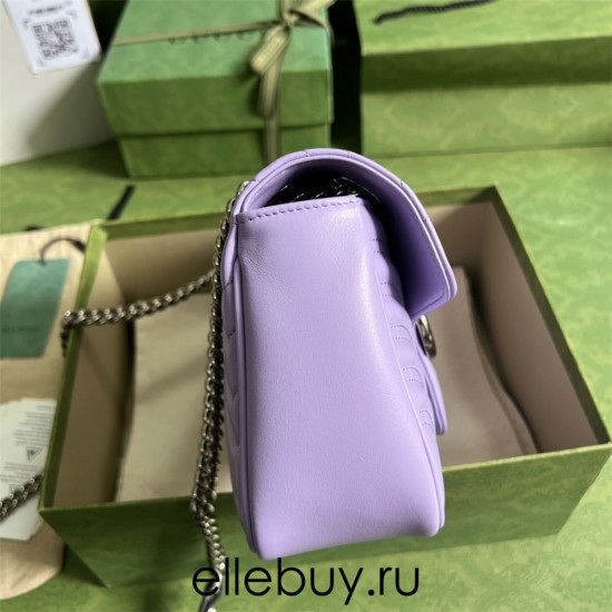 Gucci GG Marmont, Purple, 26cm, Model: 443497, Size: 26x15x7cm