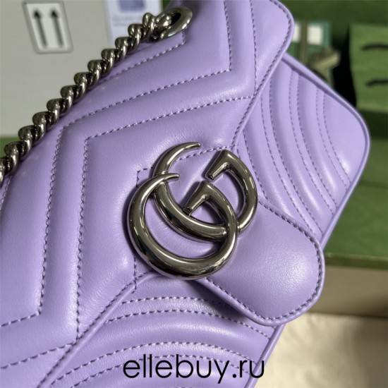 Gucci GG Marmont, Purple, 23cm, Model: 446744, Size: 23x14x6cm