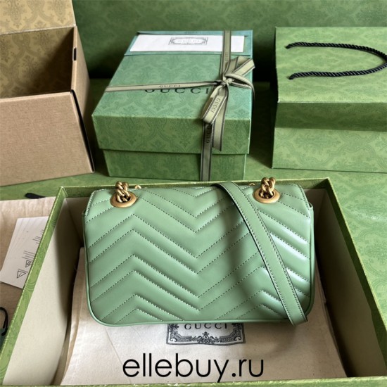 Gucci GG Marmont, Green, 23cm, Model: 446744, Size: 23x14x6cm