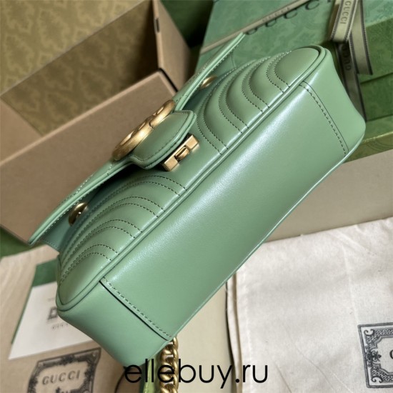 Gucci GG Marmont, Green, 23cm, Model: 446744, Size: 23x14x6cm