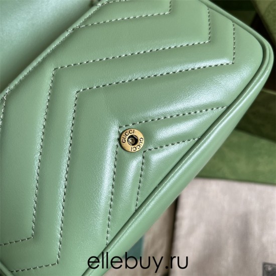 Gucci GG Marmont, Green, 16.5cm, Model: 476433, Size: 16.5x10.2x5.1cm