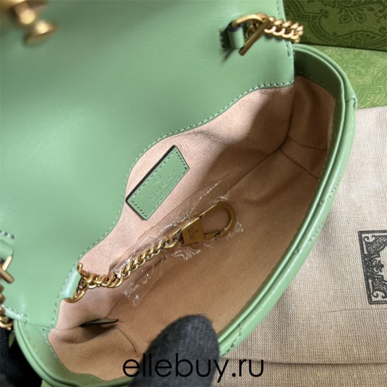 Gucci GG Marmont, Green, 16.5cm, Model: 476433, Size: 16.5x10.2x5.1cm