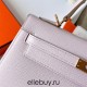 Hermes Hermès Kelly 25cm Epsom  leather 09 Dreamy Pink Purple  Waxed Thread  Gold Hardware Hand-Stitched 