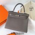 Hermes Hermès Kelly 25cm Togo 8F Tin Grey Waxed Thread Silver Hardware Hand-Stitched