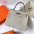 Hermes Hermès Kelly 25cm Togo Ck80 Pearl Grey Waxed Thread Silver Hardware Hand-Stitched