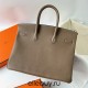 Hermes Hermès Birkin 35cm Togo Ck18 Elephant Grey Waxed Thread Gold Hardware Hand-Stitched