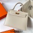 Hermes Hermès Kelly 25cm Epsom Ck10 Milk White Waxed Thread Gold Hardware Hand-Stitched