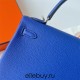 Hermes Hermès Kelly 25cm Togo I7 Lapis Lazuli Blue Waxed Thread Silver Hardware Hand-Stitched