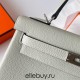 Hermes Hermès Kelly 25cm Togo 0V Crystal Grey Waxed Thread Silver Hardware Hand-Stitched