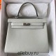 Hermes Hermès Kelly 25cm Togo 0V Crystal Grey Waxed Thread Silver Hardware Hand-Stitched