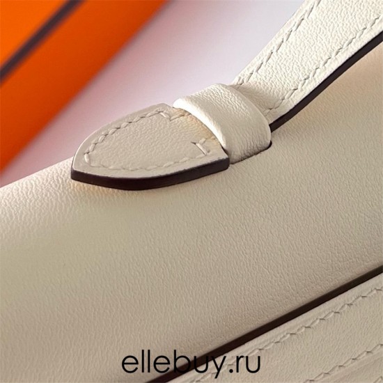 Hermes Hermès Kelly Cut 31cm Swift Imported Plain Leather I2 Cream White Waxed Thread Gold Hardware Hand-Stitched