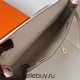 Hermes Hermès Kelly Cut 31cm Swift Imported Plain Leather Ck80 Pearl Grey Waxed Thread Gold Hardware Hand-Stitched