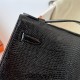 Hermes Hermès Mini Kelly 22cm Lizard Imported Lizard Leather Ck89 Black Waxed Thread Silver Hardware Out of Stock Hand-Stitched