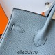 Hermes Hermès Birkin 25cm Togo J7 Flax Blue Waxed Thread Silver Hardware Hand-Stitched