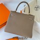 Hermes Hermès Kelly 25cm Togo Ck18 Elephant Grey Waxed Thread Gold Hardware Hand-Stitched