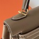 Hermes Hermès Kelly 25cm Togo Ck18 Elephant Grey Waxed Thread Gold Hardware Hand-Stitched