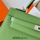 Hermes Hermès Kelly 25cm Epsom 3I Avocado Green Waxed Thread Silver Hardware Hand-Stitched