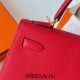 Hermes Hermès Kelly 25cm Epsom Q5 National Flag Red Waxed Thread Gold Hardware Hand-Stitched