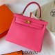 Hermes Hermès Kelly 25cm Swift Imported Plain Leather 8W New Lipstick Pink Waxed Thread Gold Hardware Hand-Stitched