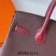 Hermes Hermès Birkin 30cm Touch Togo Calfskin Fog Crocodile Patch 0G Saddle Red Waxed Thread Gold Hardware Out of Stock Hand-Stitched