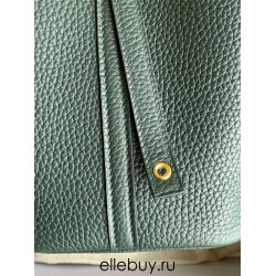 Hermes Hermès Picotin 18 Taurillon Clemence 6O Cypress Green Gold Hardware Hand-Stitched