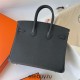 Hermes Hermès Birkin 25cm Epsom Ck89 Black Waxed Thread Gold Hardware Hand-Stitched