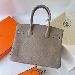 Hermes Hermès Birkin 30cm Togo M8 Asphalt Grey Waxed Thread Silver Hardware Hand-Stitched