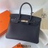 Hermes Hermès Birkin 30cm Togo 2Z Midnight Blue Waxed Thread Silver Hardware Hand-Stitched