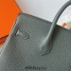 Hermes Hermès Birkin 25cm Togo Cc63 Apricot Green Waxed Thread Silver Hardware Hand-Stitched