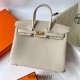 Hermes Hermès Birkin 25cm Togo Ck10 Milk White Waxed Thread Gold Hardware Hand-Stitched