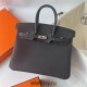 Hermes Hermès Birkin 25cm Togo Ck88 Graphite Grey Waxed Thread Silver Hardware Hand-Stitched