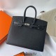 Hermes Hermès Birkin 25cm Sellier External Stitching Epsom Ck89 Black Hand-Stitched Silver Hardware Hand-Stitched