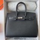 Hermes Hermès Birkin 25cm Sellier External Stitching Epsom Ck89 Black Hand-Stitched Silver Hardware Hand-Stitched