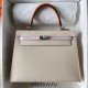 Hermes Hermès Kelly 25cm Triple Color Waxed Thread Silver Hardware Hand-Stitched